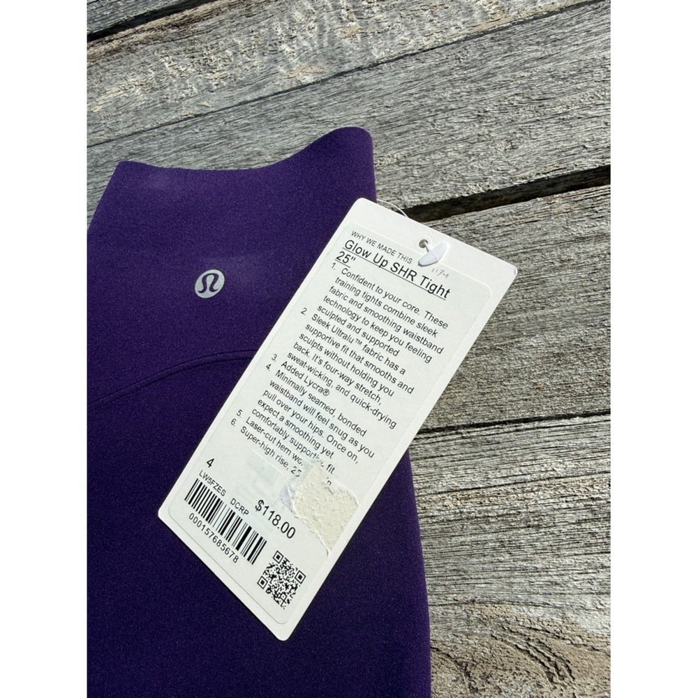 Lululemon Glow Up Super-High-Rise Tight 25" dark court purple size 4 NWT - Picture 2 of 7